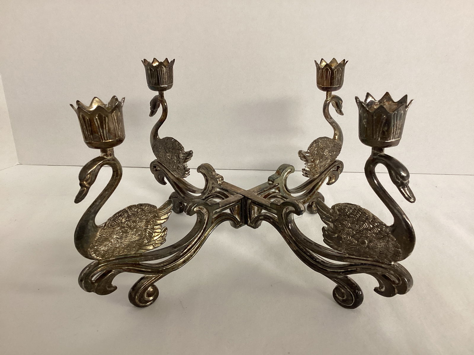 Two Piece Swan Candelabra (1 of 7)