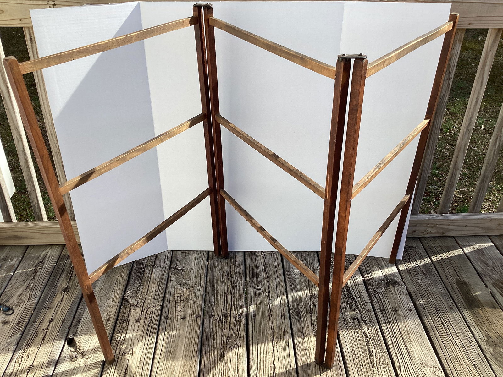 Three Section Antique Herb Drying Rack: 22 3/4" w x 36" h each section, shipping not available on this lot