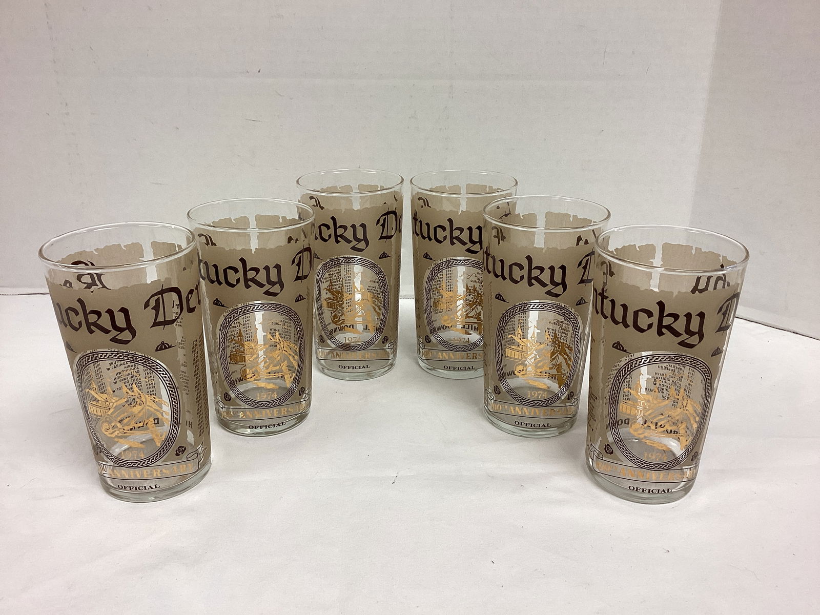 Six Kentucky Derby Churchill Downs 100th Anniversary Glasses (1 of 8)