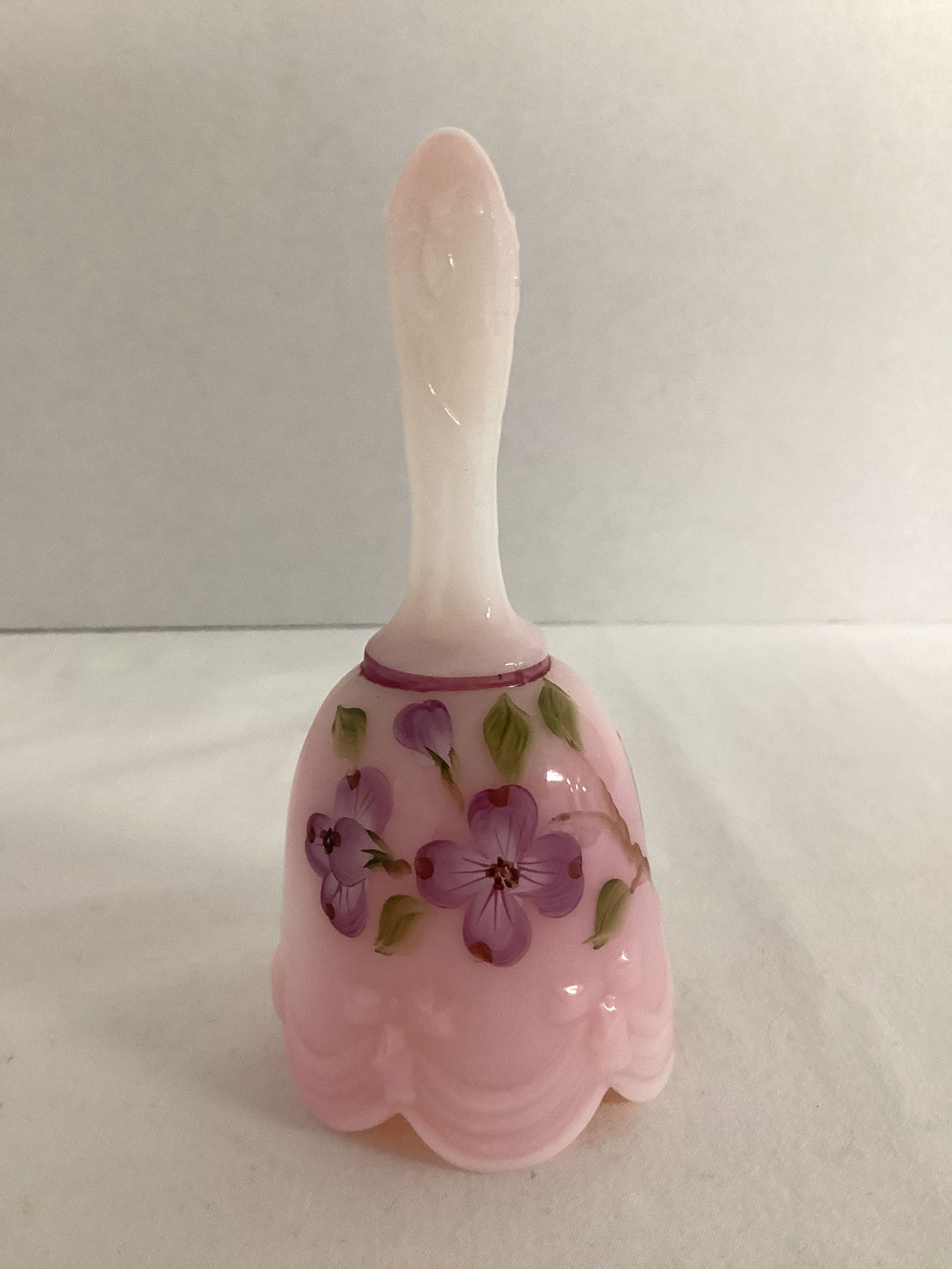 Nancy Fenton Pink Bell with Bows and Hand Painted Flowers (1 of 5)