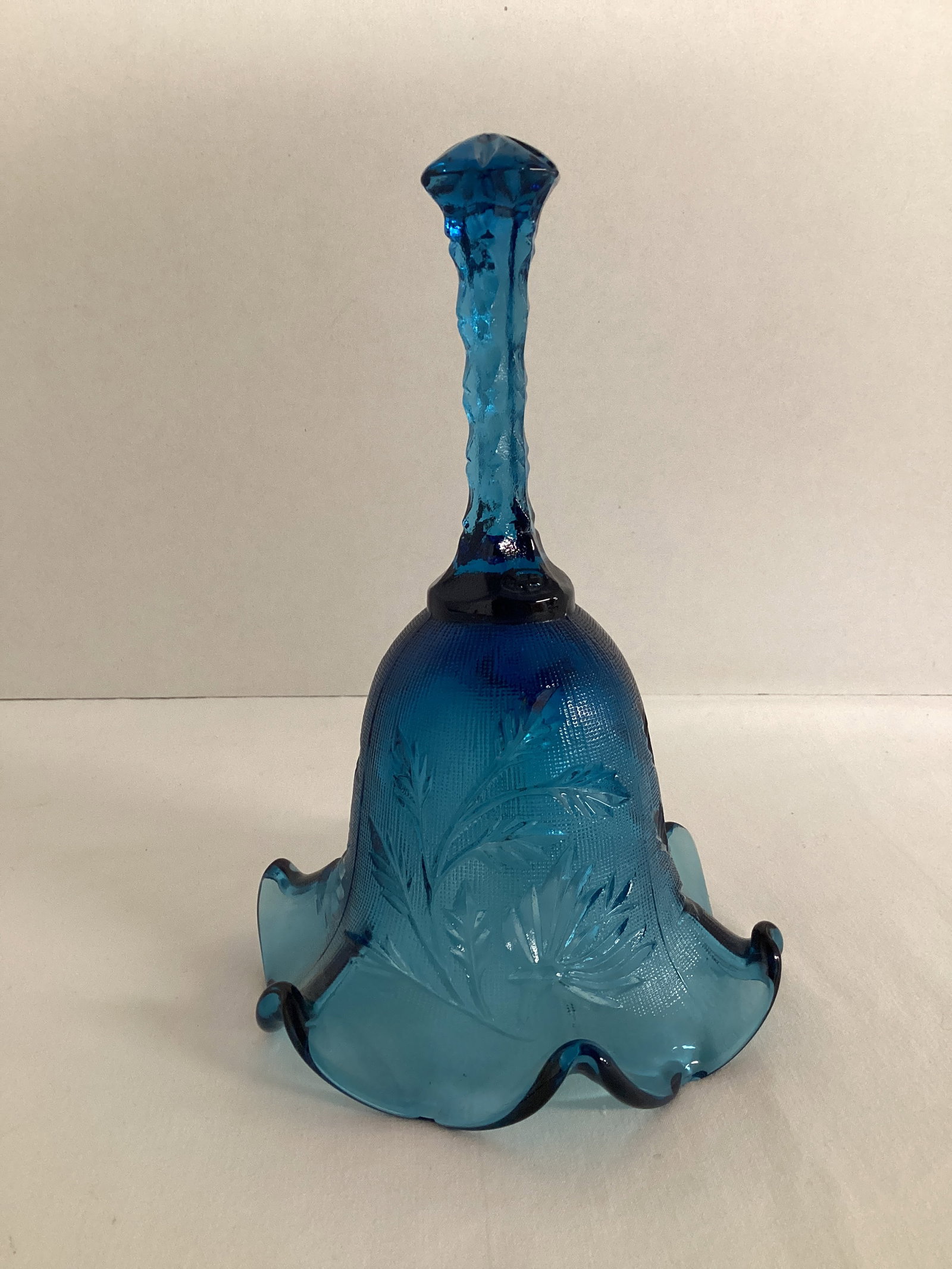 Fenton Blue Glass Bell: 6 3/4" h