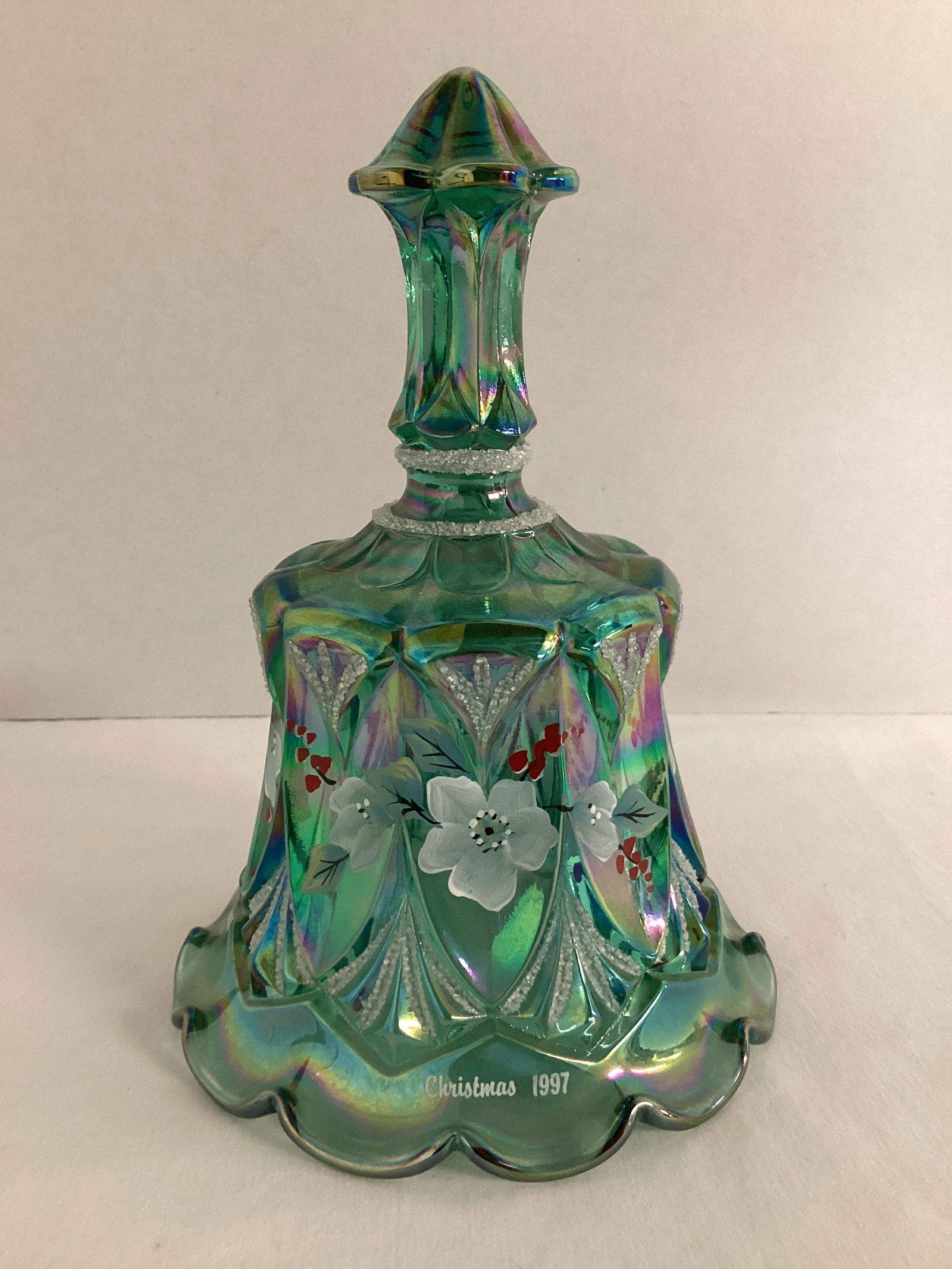 Christmas 1997 Fenton Carnival Glass Hand Painted Bell (1 of 6)