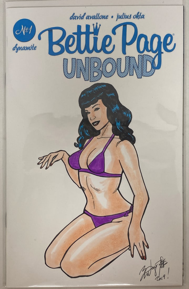 Bettie Page Unbound 1 Signed Remarked Dynamite Comic Book (1 of 6)