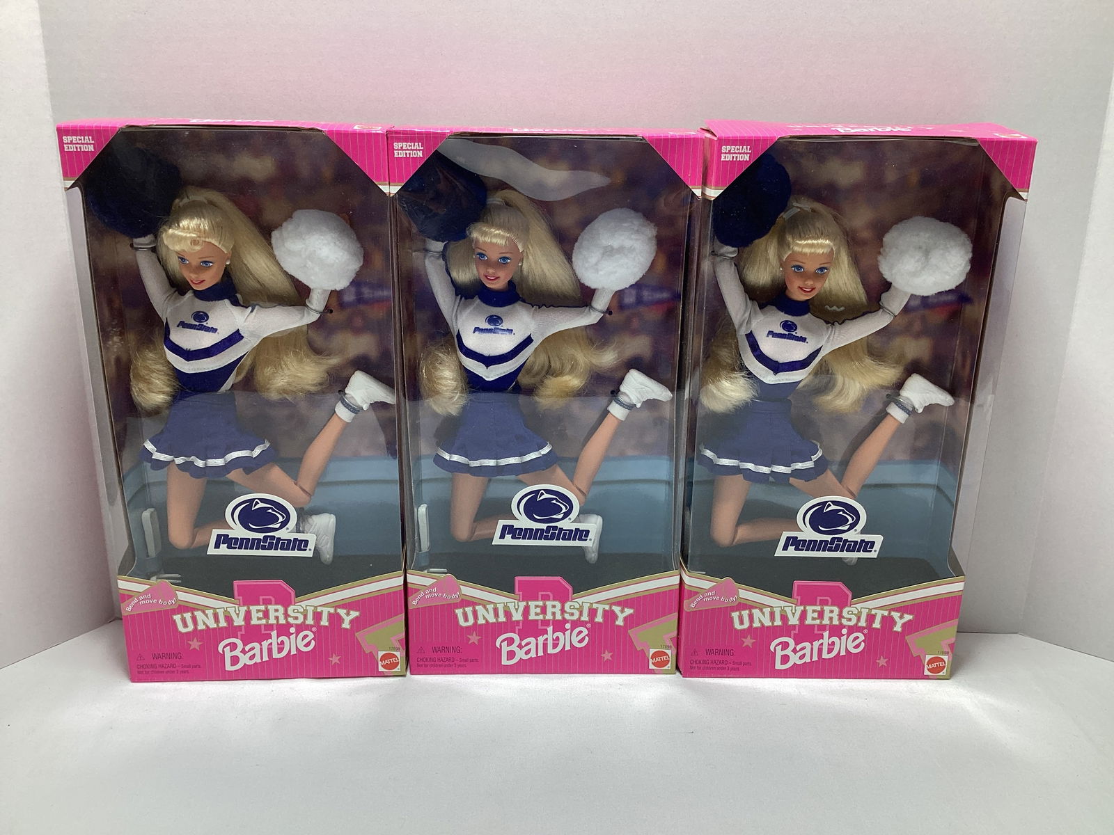 Three Penn State University Barbie Dolls (1 of 6)
