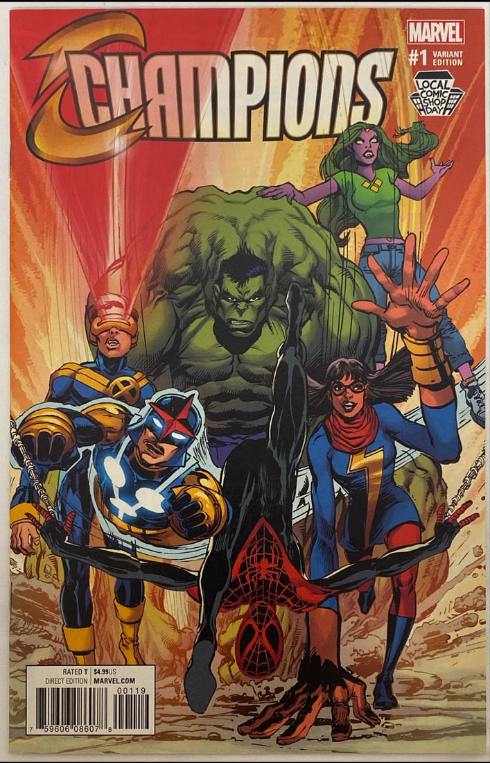 Champions 1 Local Comic Shop Neal Adams Variant Marvel Comic Book (1 of 8)