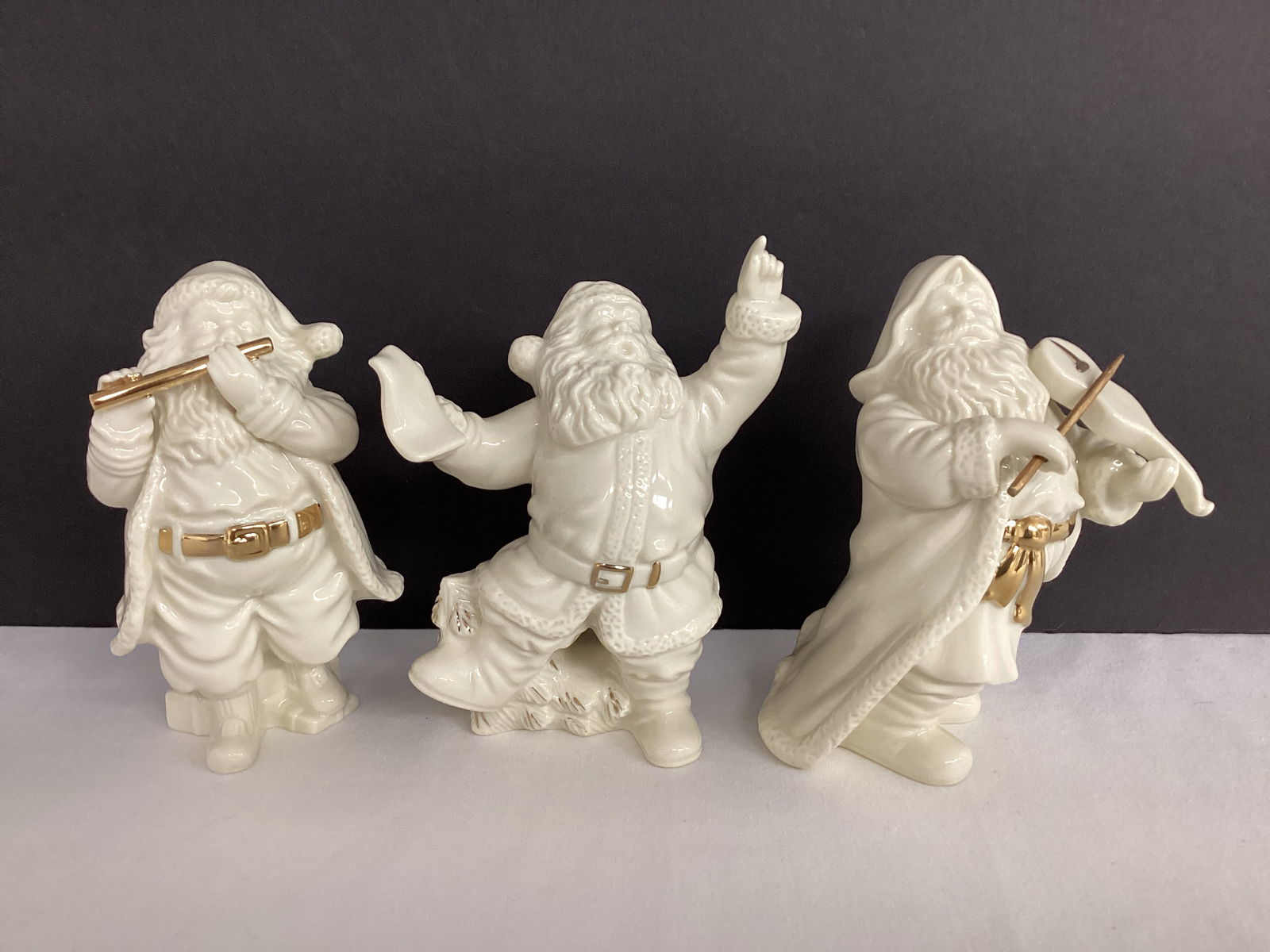 Three Lenox Musician Santa Figurines (1 of 11)