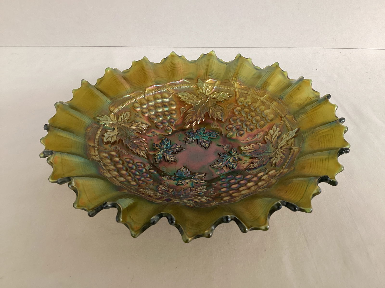 Grape and Cable Ruffled Edge Bowl (1 of 7)