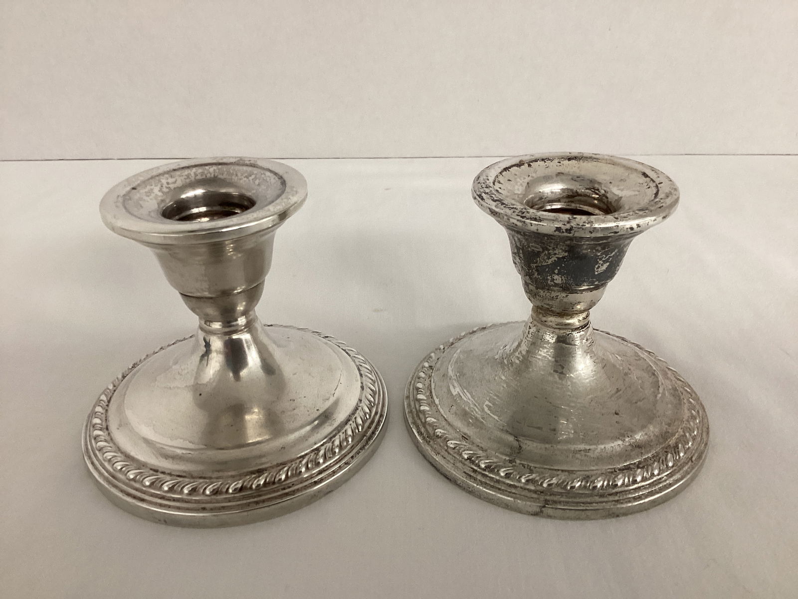 Two La Pierre Weighted Sterling Silver Candlesticks: .