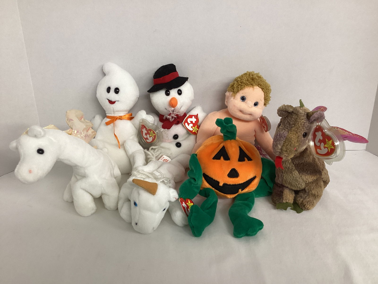 Ty Beanie Babies - Snowball, Spooky, Mystic, Magic, Boomer, Pumkin, Scorch: .