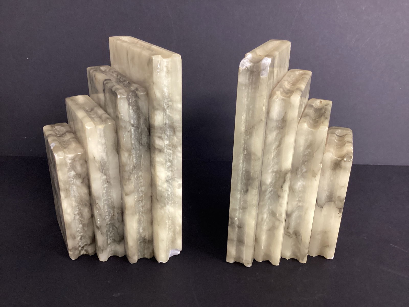 Hand Carved Alabaster Bookends (1 of 7)