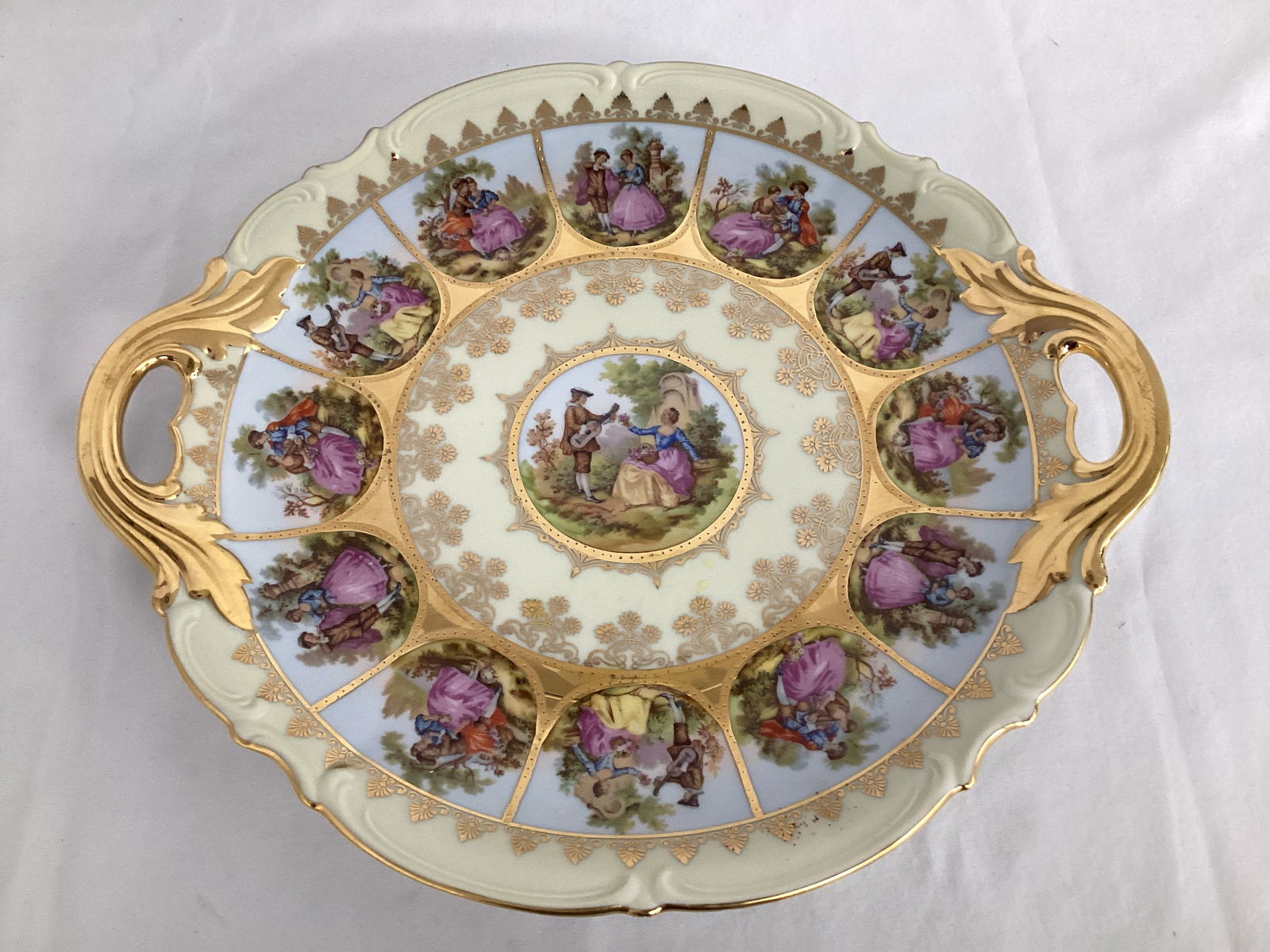 Hutschenruether Hand Painted Love Story Handled Plate (1 of 11)