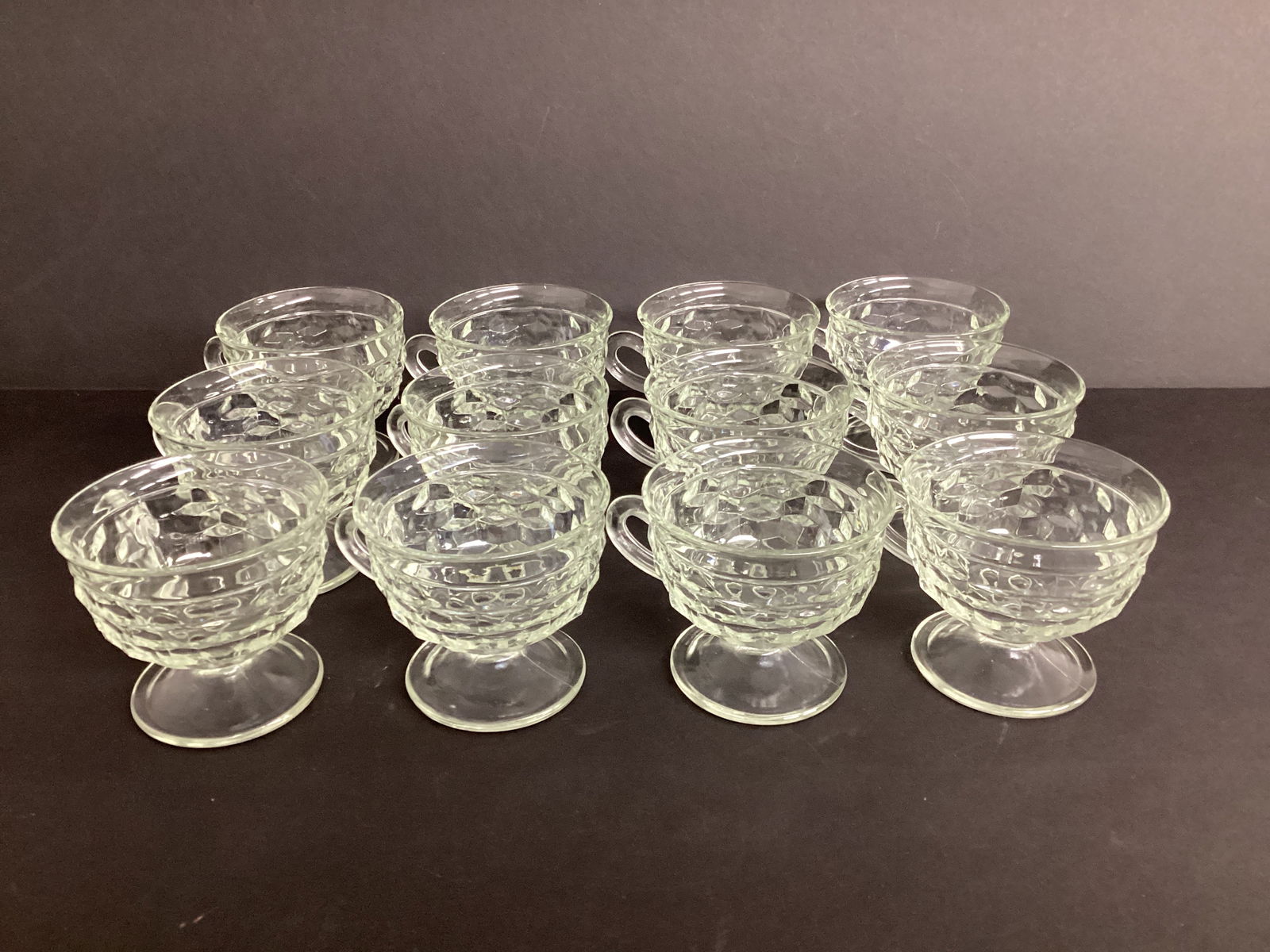 12 Colony Whitehall Footed Cups: 3" h