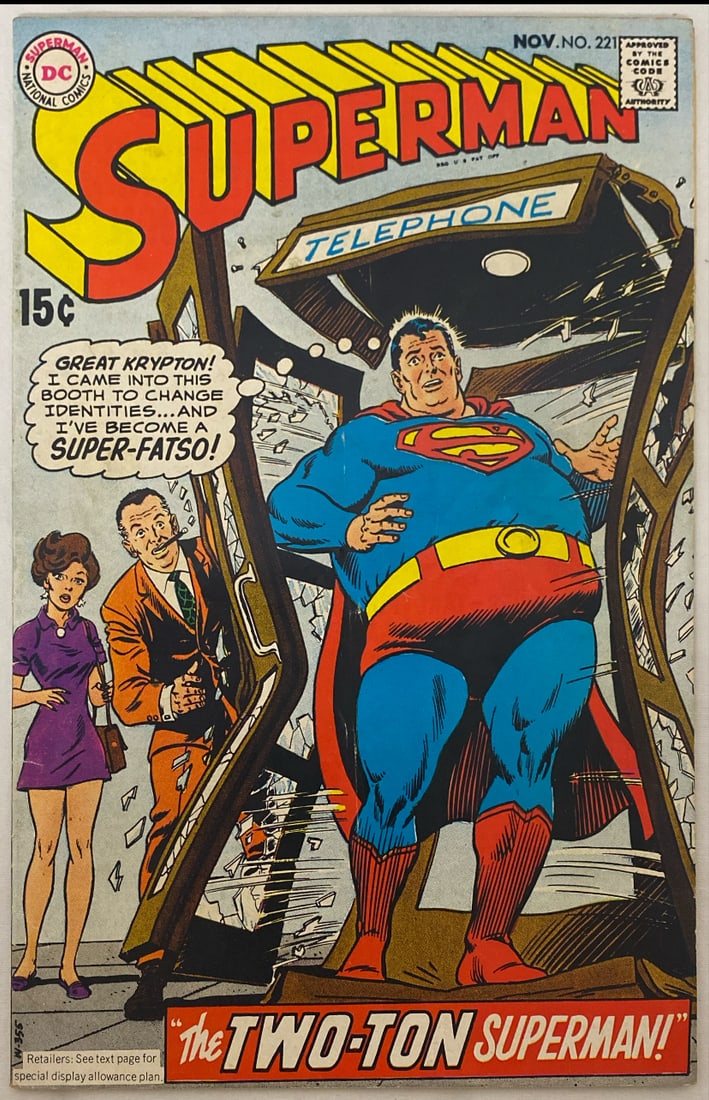 Superman 221 DC Comic Book: 1969, Please preview and see all photos for condition