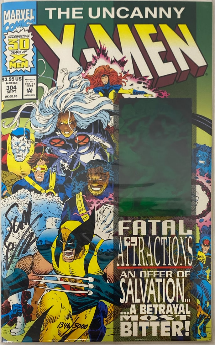 Uncanny X-Men 304 Marvel Comic Book Autographed by Scott Lobdell (1 of 10)