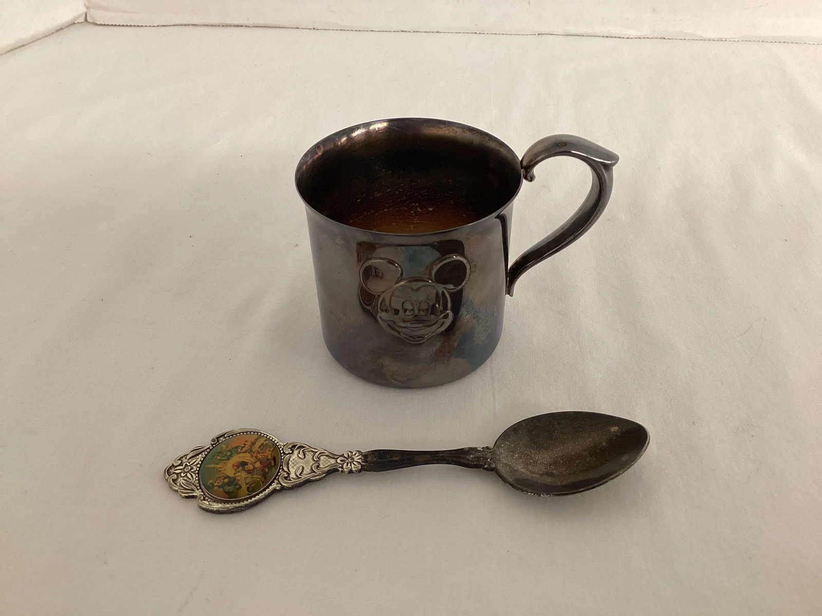 Reed & Barton Disney Mickey Mouse Child's Cup and Silverplated Souvenir Spoon (1 of 7)