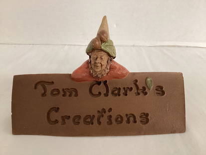Tom Clark Creations Sculpture Sign with COA: 8" w x 5" h
