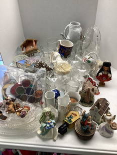 Glass Serving Pieces, Stained Glass Window Art, Nativity Items, Plate Hangers, and More: shipping unavailable on this lot