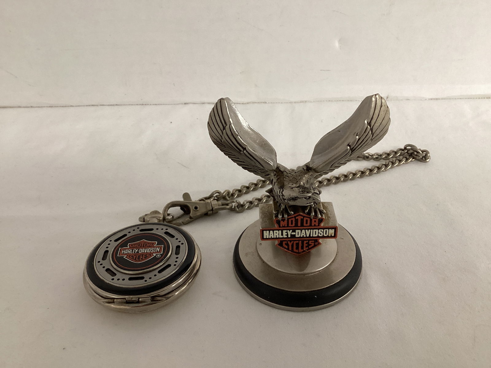 Harley Davidson Franklin Mint Pocket Watch and Paperweight (1 of 10)
