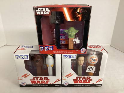 Three Star Wars Pez Dispenser Packs: .