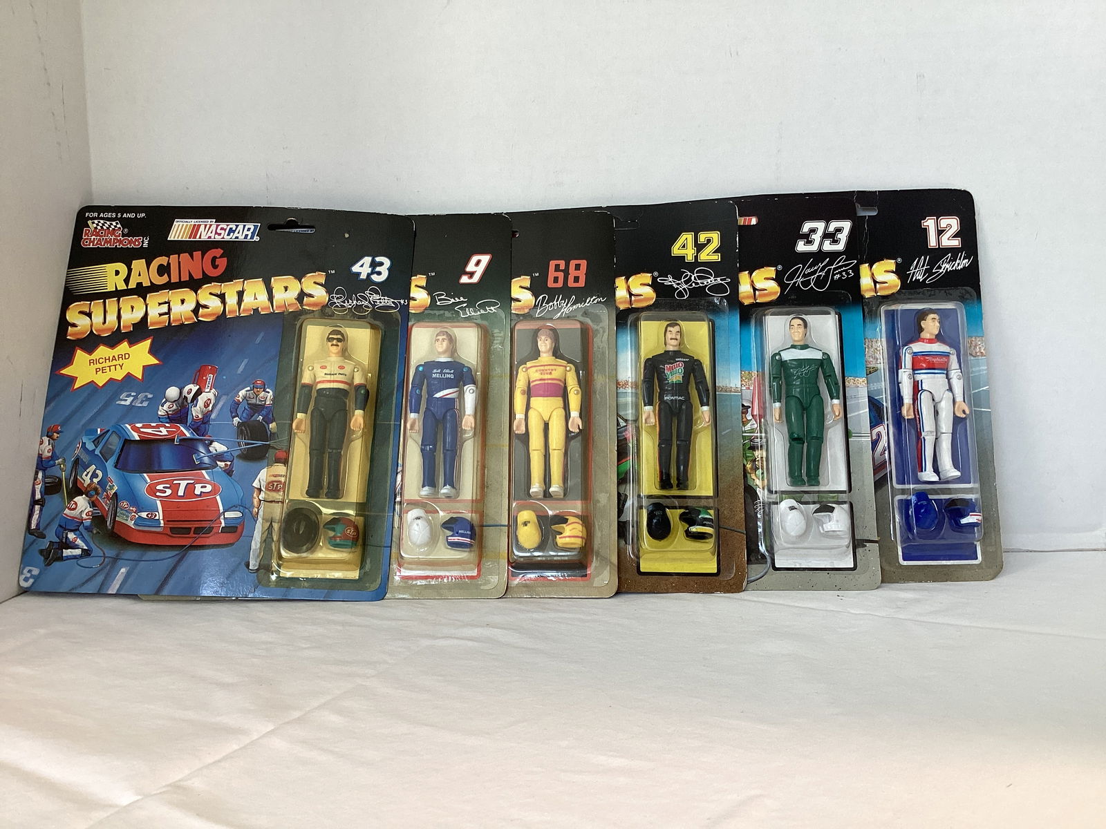 Six Racing Champions NASCAR Racing Superstars Action Figures: .