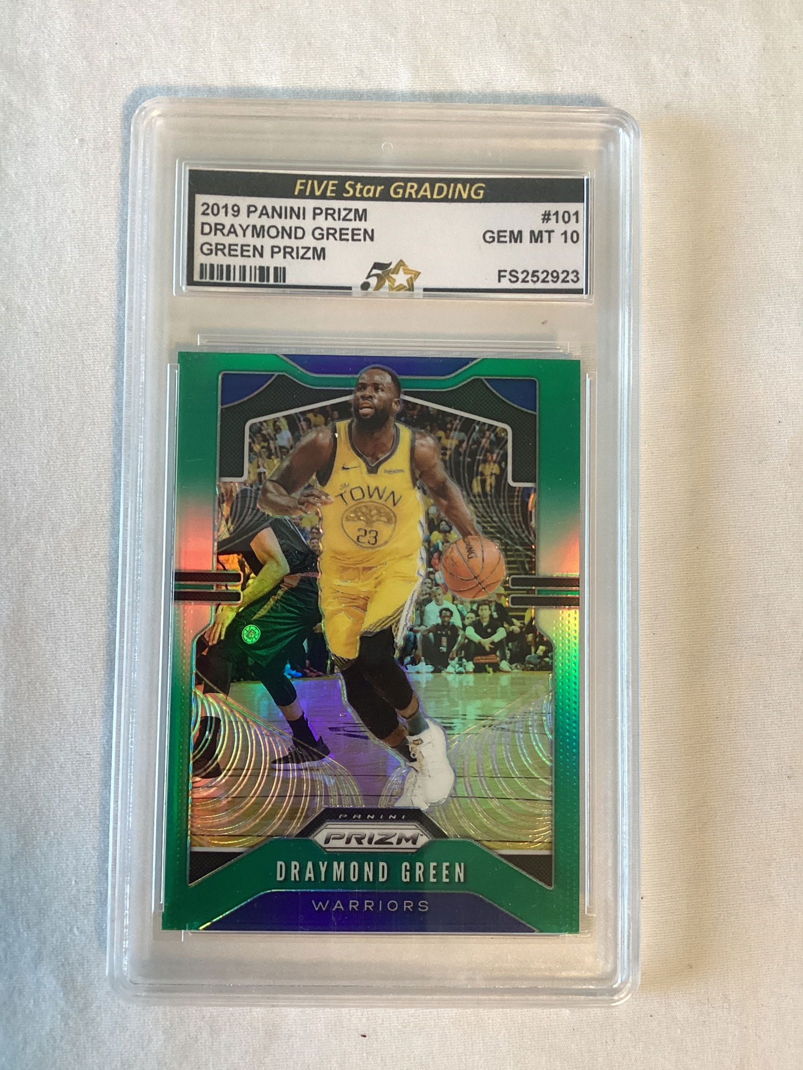 2019 Panini Green Prizm Draymond Green Five Star Gem Mint 10 Basketball Card (1 of 2)