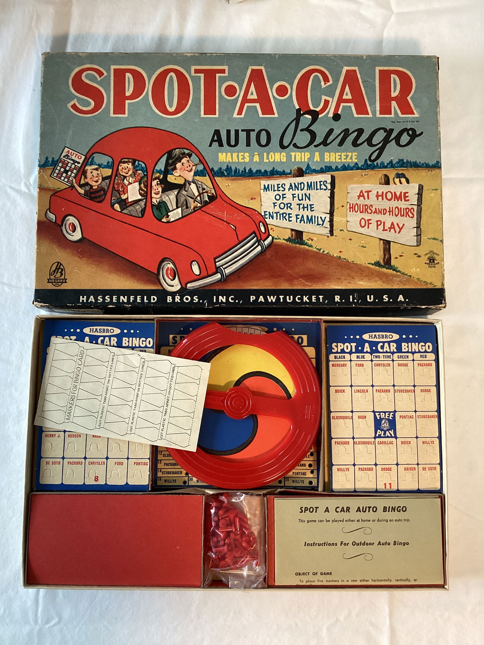 Vintage Hasbro Spot-a-Car Auto Bingo Game: unsure if complete