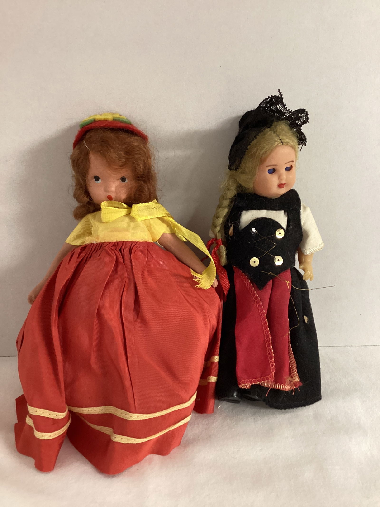 Nancy Ann Bisque Storybook Doll and Small International Doll: 6" and 6 1/2" h