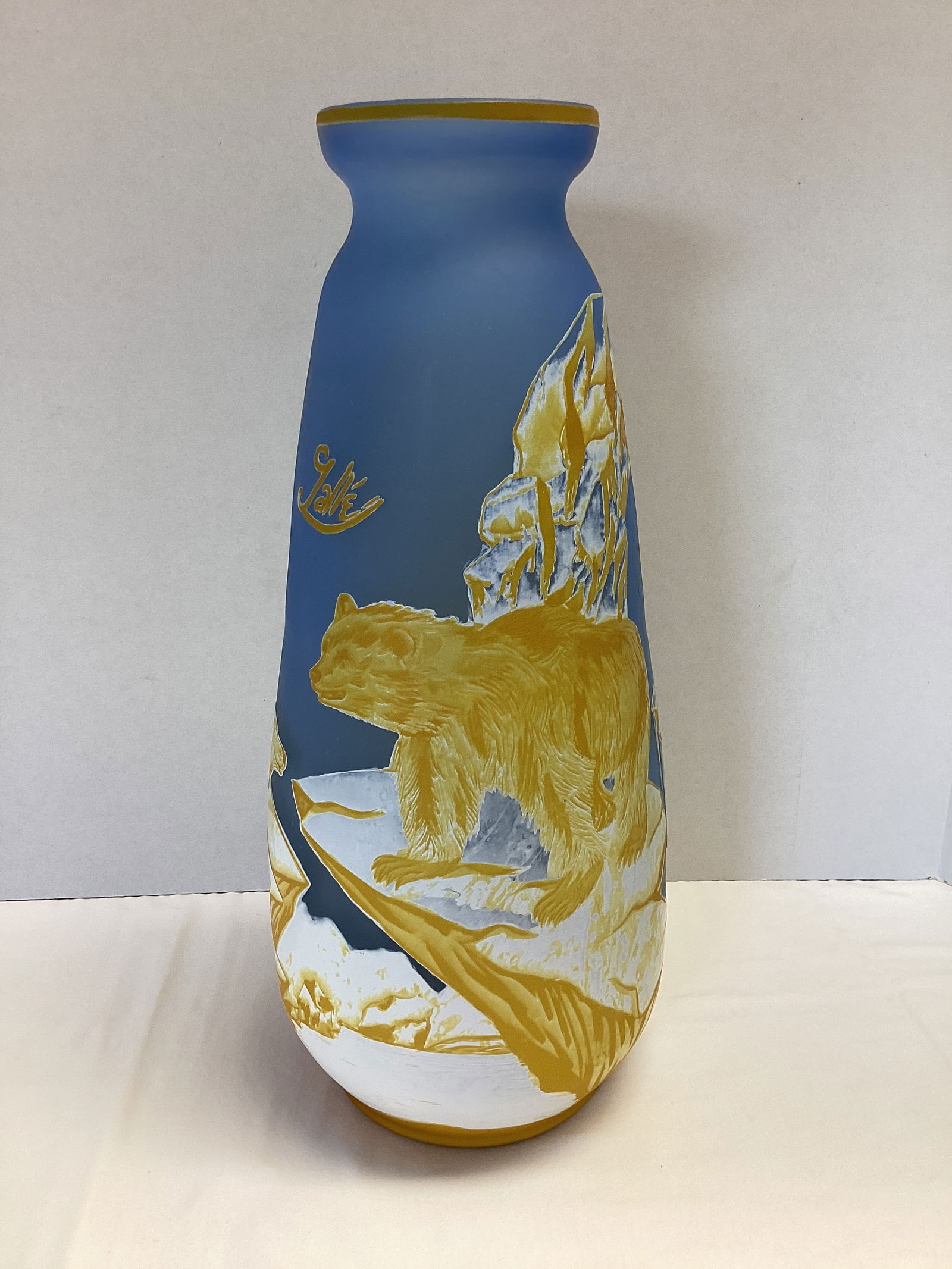 Art Nouveau Cameo Polar Bear Vase by Galle (1 of 8)