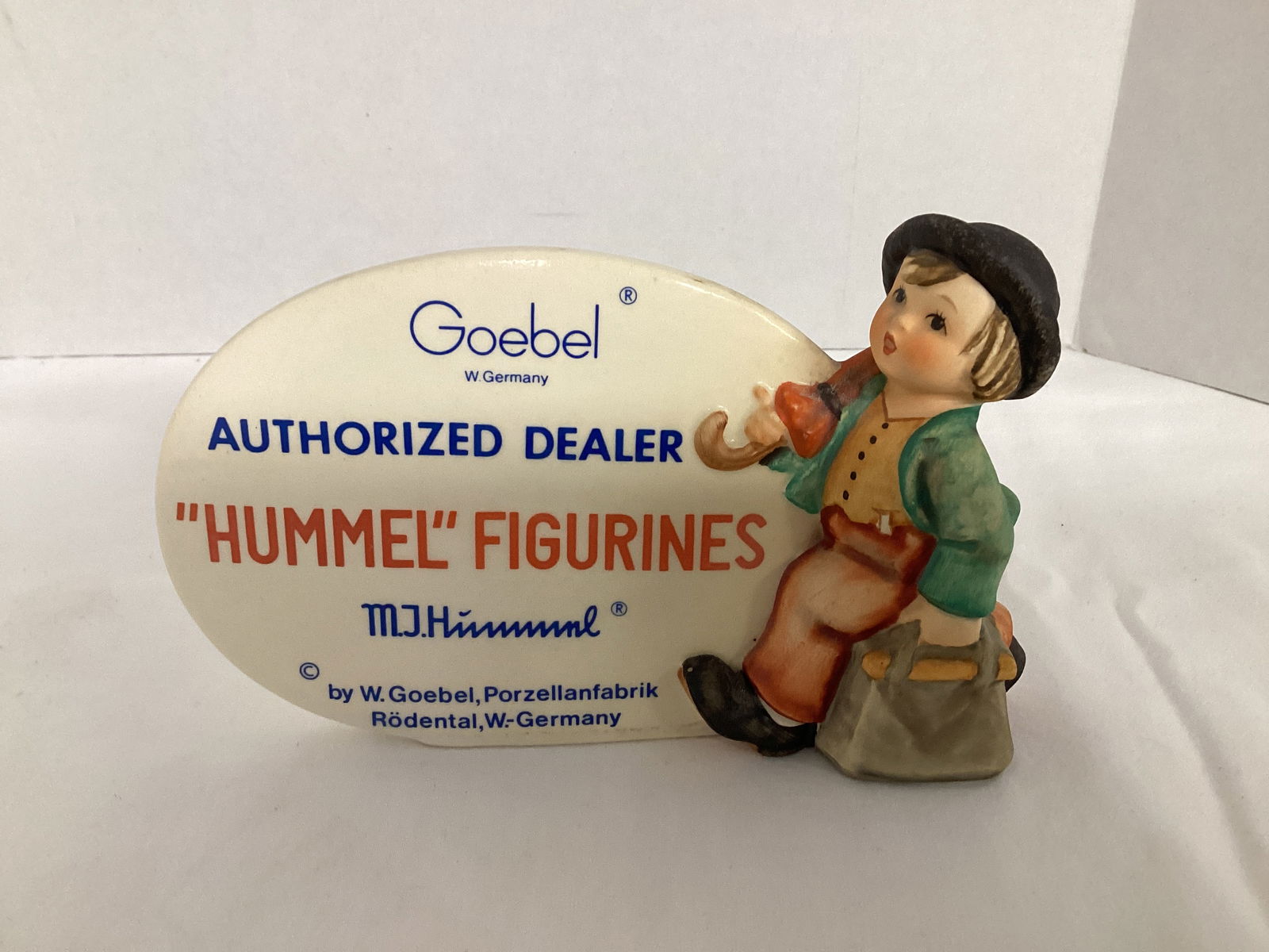 Goebel Hummel Authorized Dealer Sign: 6" L, made in West Germany