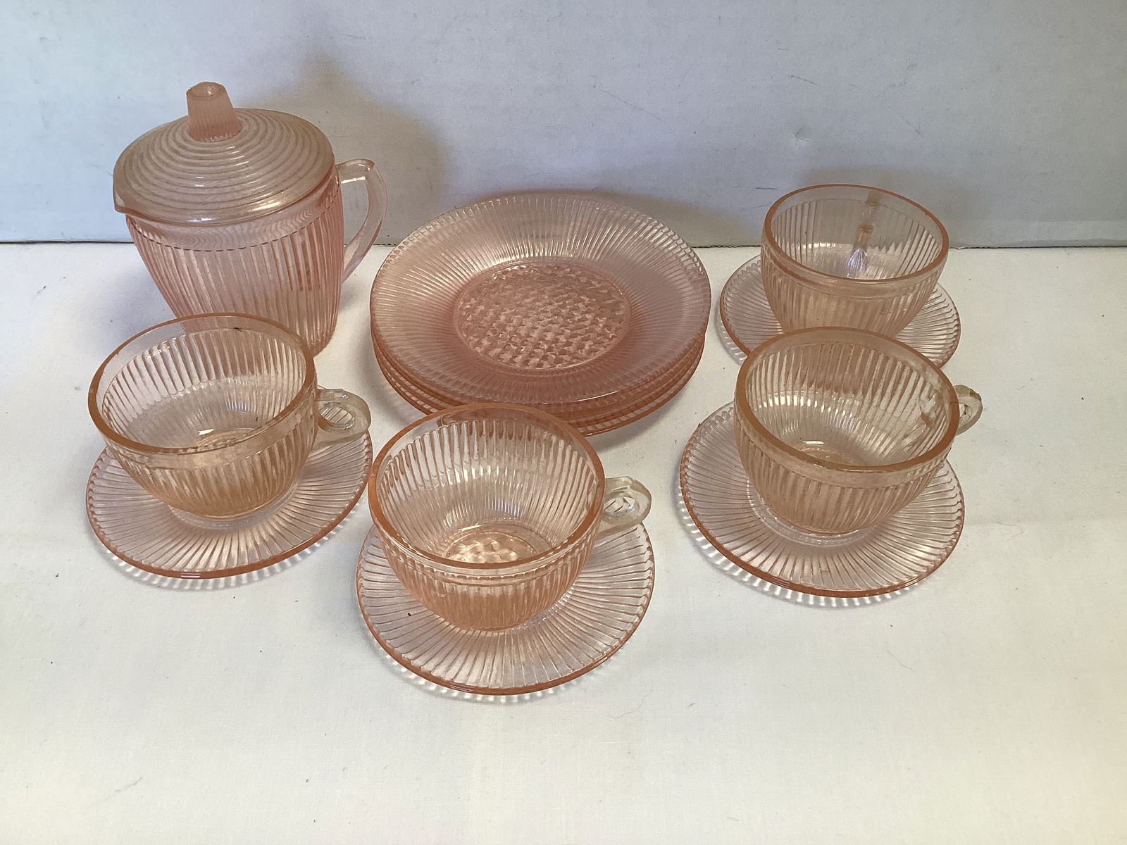 Pink Depression Glass Tea Play Set (1 of 6)