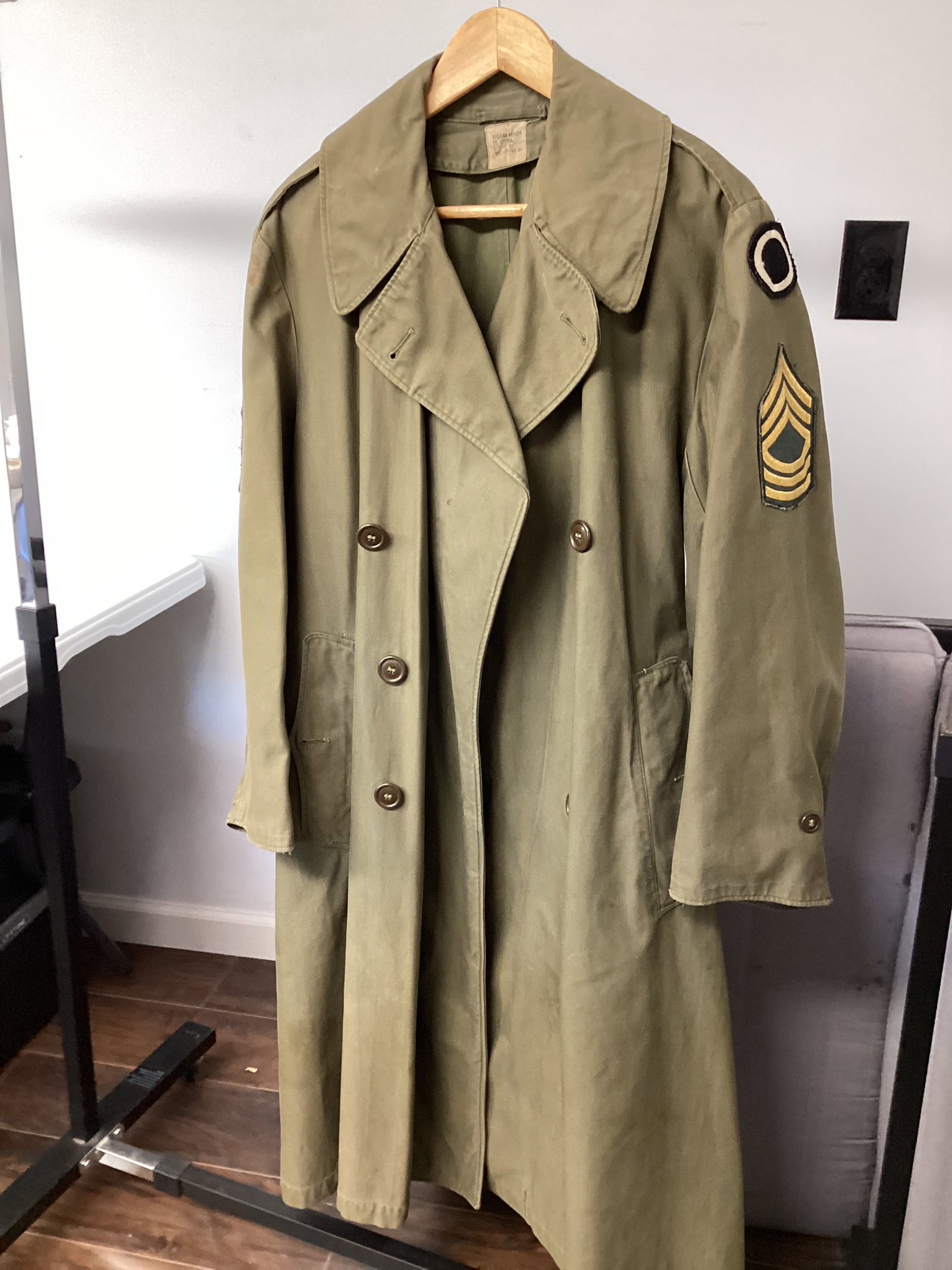 Military Trench Coat: size regular, medium height
