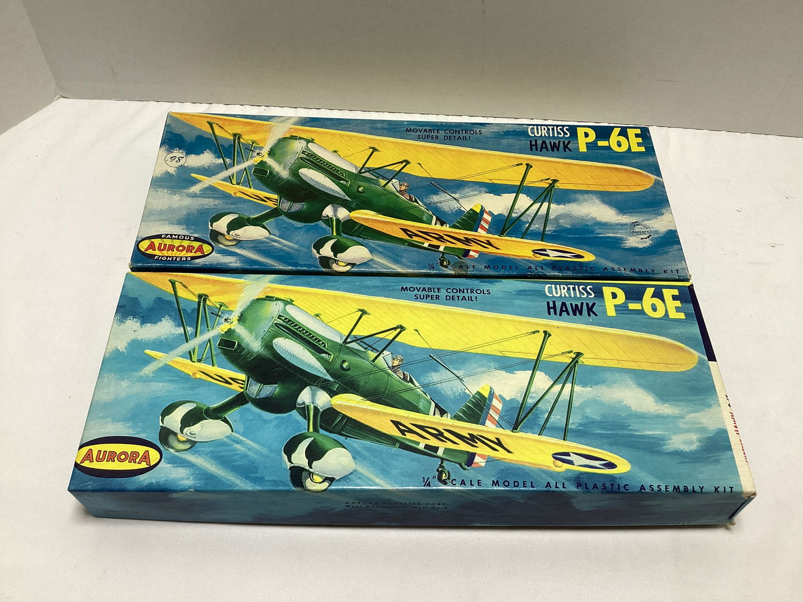 Two Aurora Curtiss Hawk P-6E 1/4" Scale Model Kits (1 of 3)