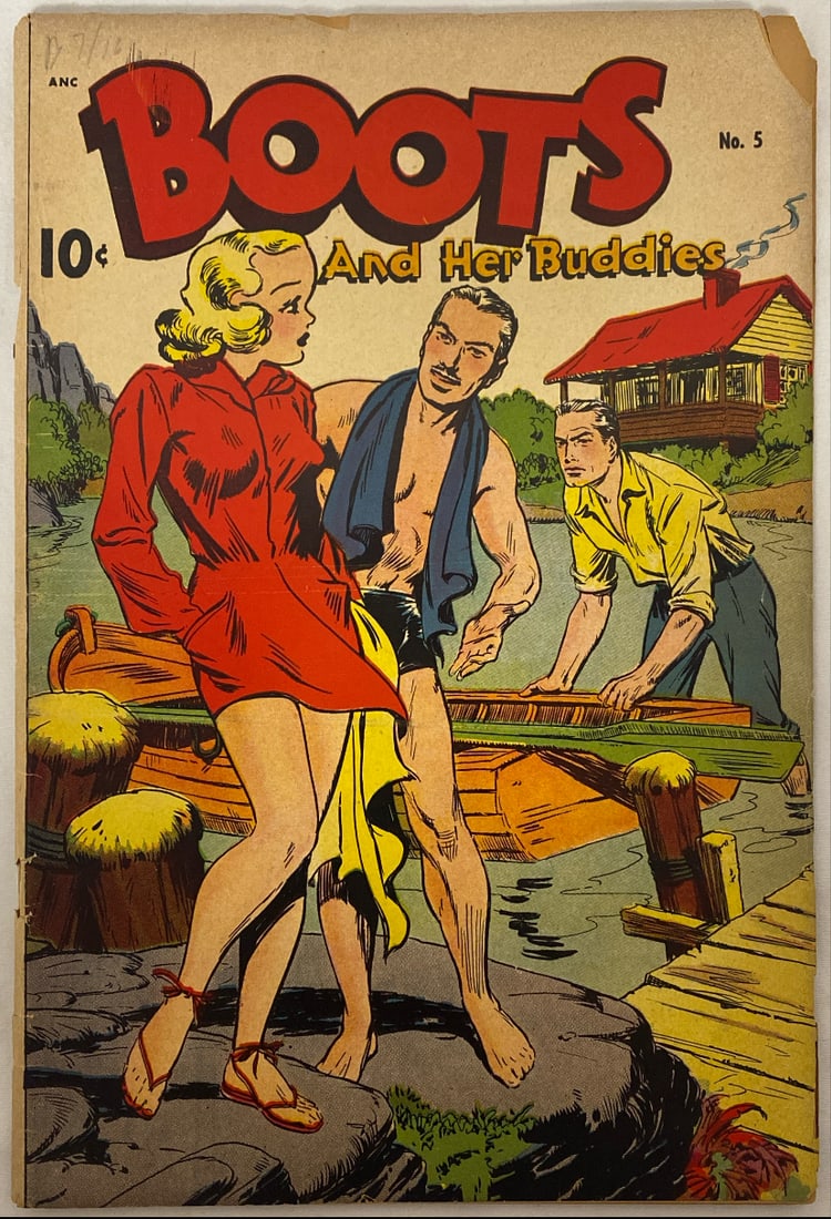 Boots and Her Buddies 5 Comic Book: 1948, cover almost detached, please preview and see all photos for condition