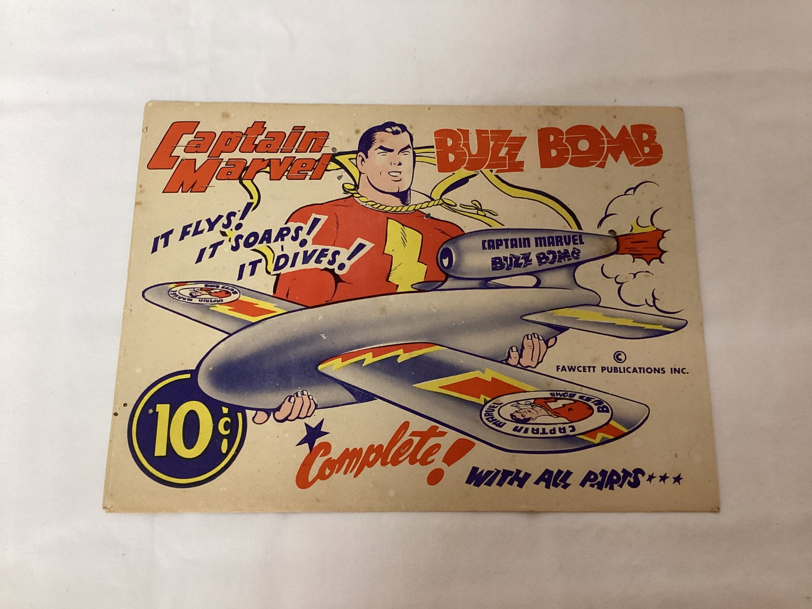 Captain Marvel Buzz Bomb Toy: please preview and see all photos for condition