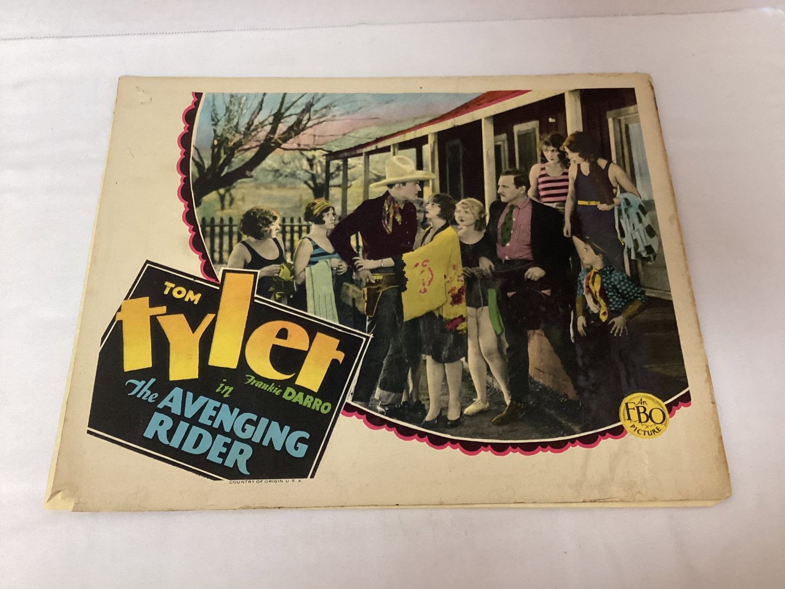 Tom Tyler The Avenging Rider Lobby Card: 11" x 14" please preview and see all photos for condition