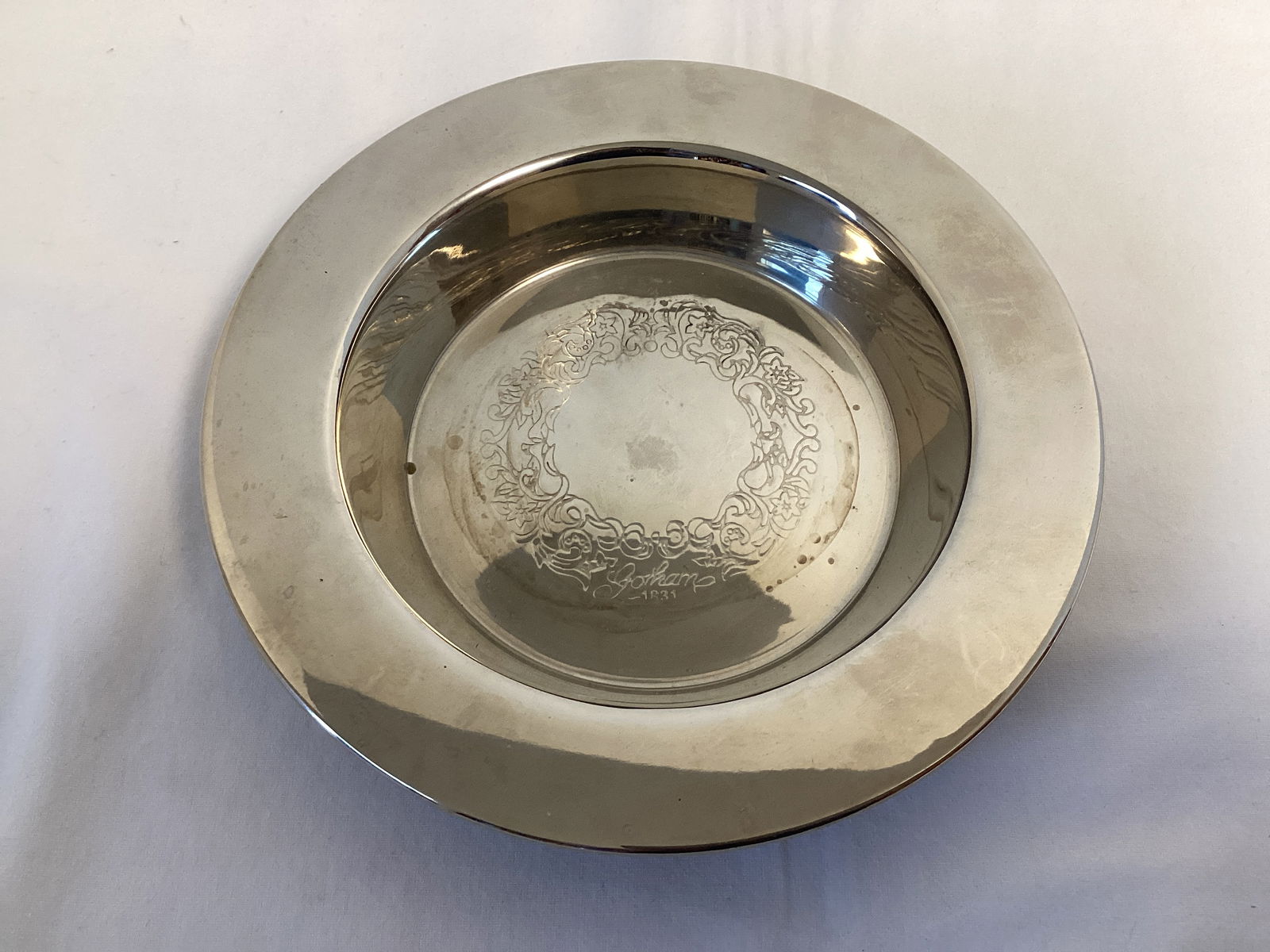 Gorham Wine Bottle Coaster: 7" diameter