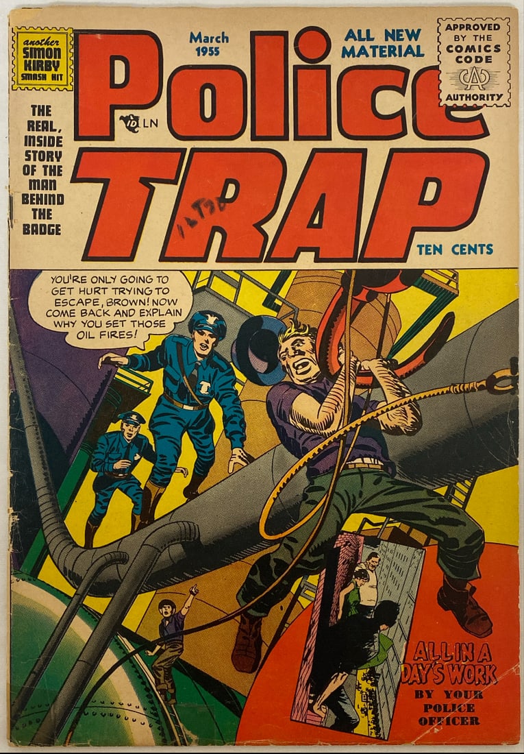 Police Trap 4 Comic Book: 1955, Jack Kirby art, Please preview and see all photos for condition