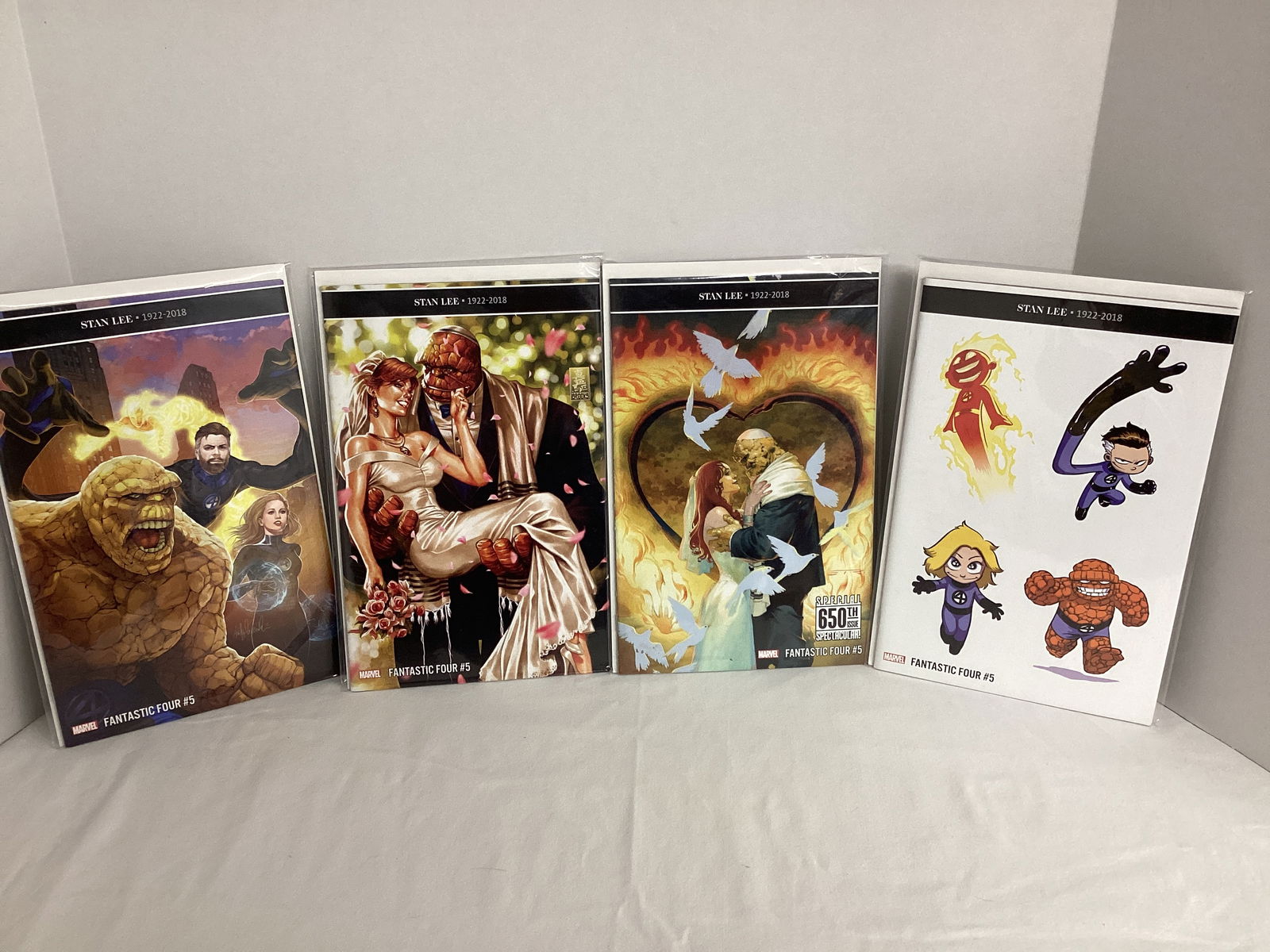 Four Fantastic Four Marvel Comic Books: Please preview and see all photos for condition