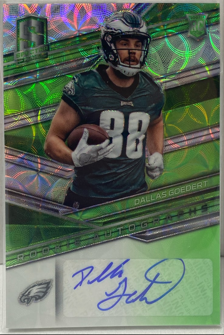 2018 Panini Spectra Dallas Goedert RC Autographed 36/99 Football Card: Please preview and see all photos for condition