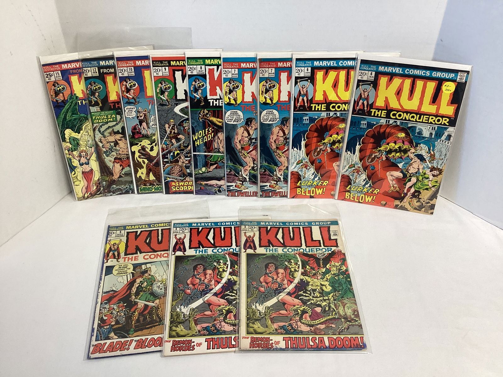 12 Kull Marvel Comic Books: Please preview and see all photos for condition