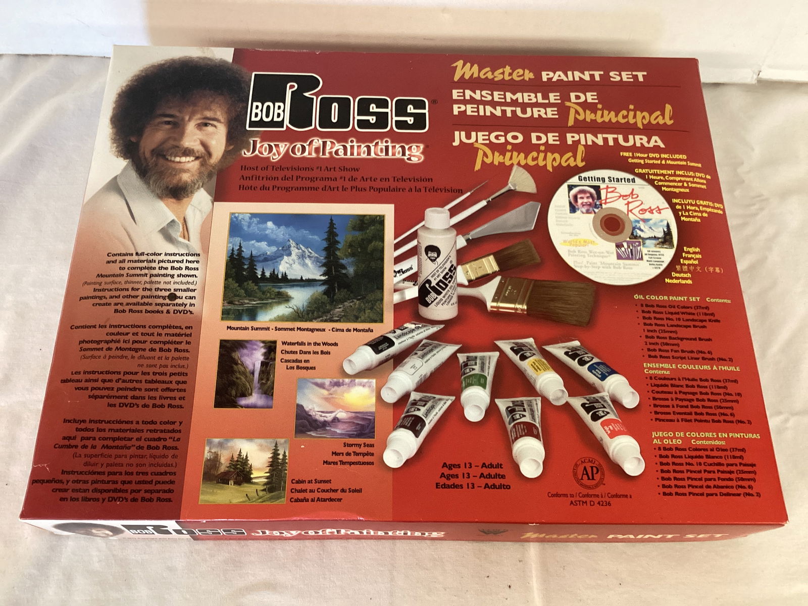 Bob Ross Joy of Painting Kit: missing some items from kit and has some extra items, see all photos