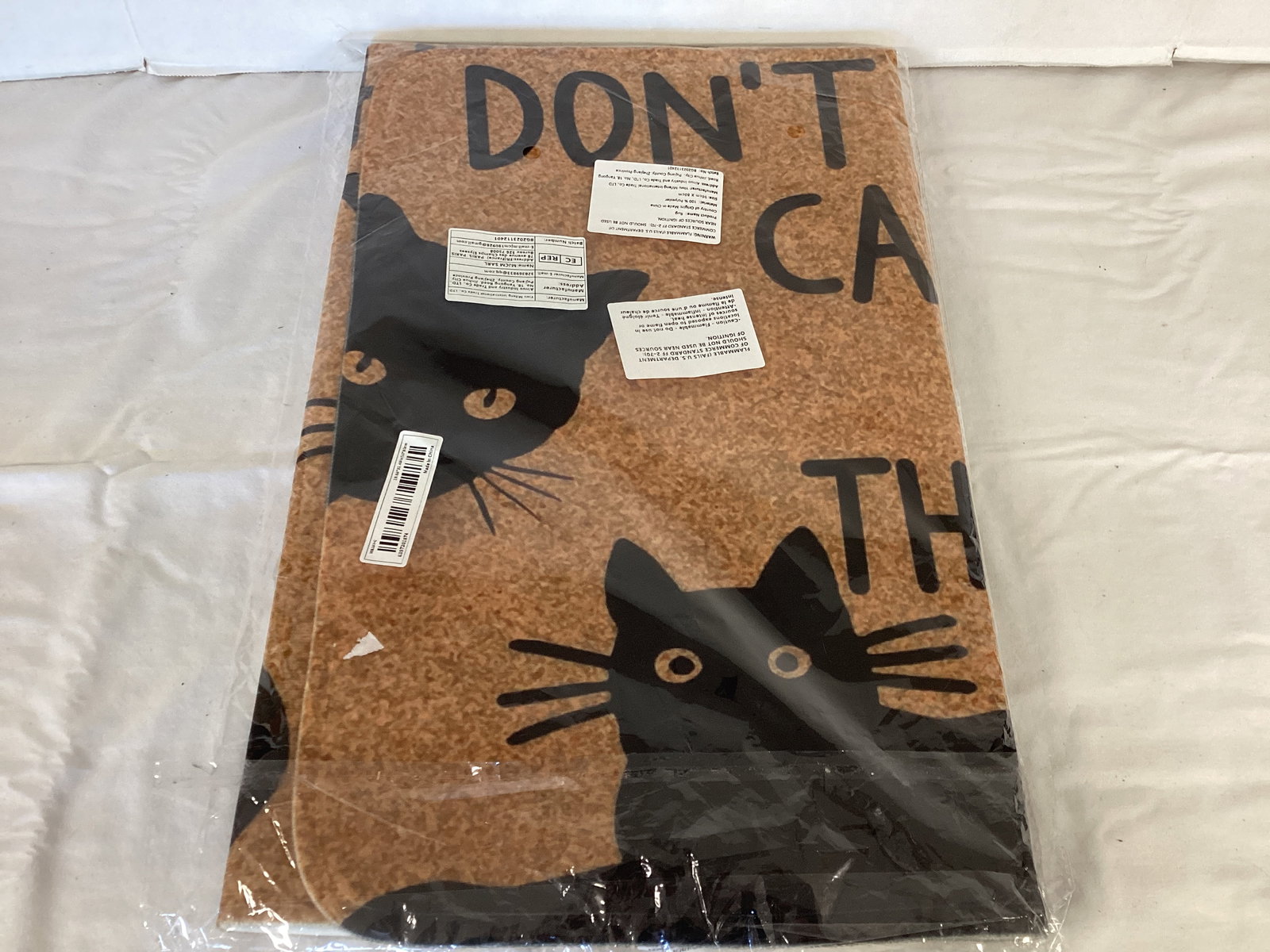 New Don't Let the Cats Out or the Cops In Door Mat: 19 1/2" x 31 1/2"