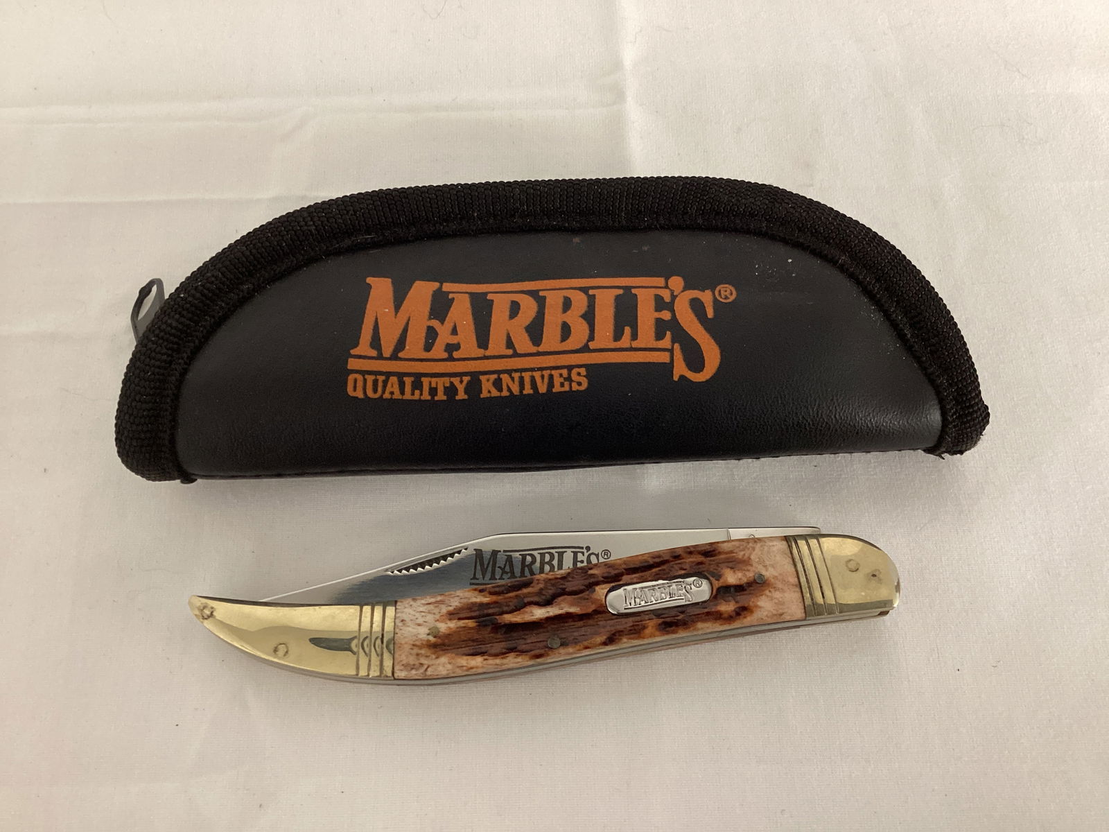 Marbles Toothpick One Blade Folding Pocket Knife with Case (1 of 4)