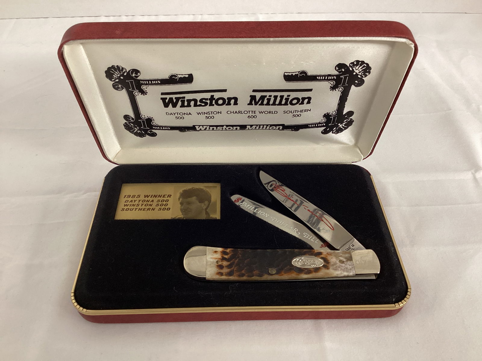 Case 1985 NASCAR Winston Million Bill Elliott Two Blade Pocket Knife (1 of 9)