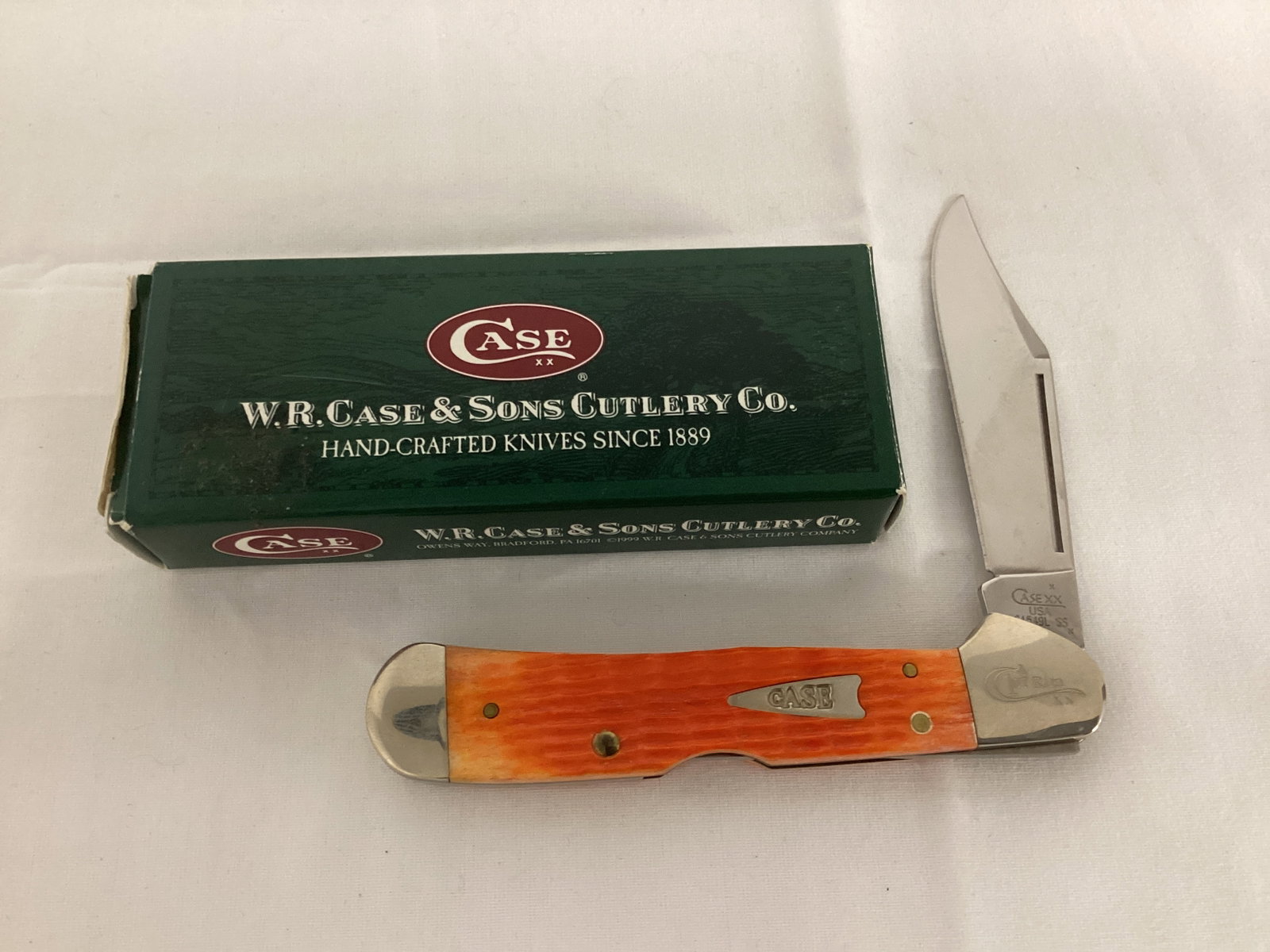 Case Tangerine Copperlock 61549L One Blade Pocket Knife: 7 1/2" open