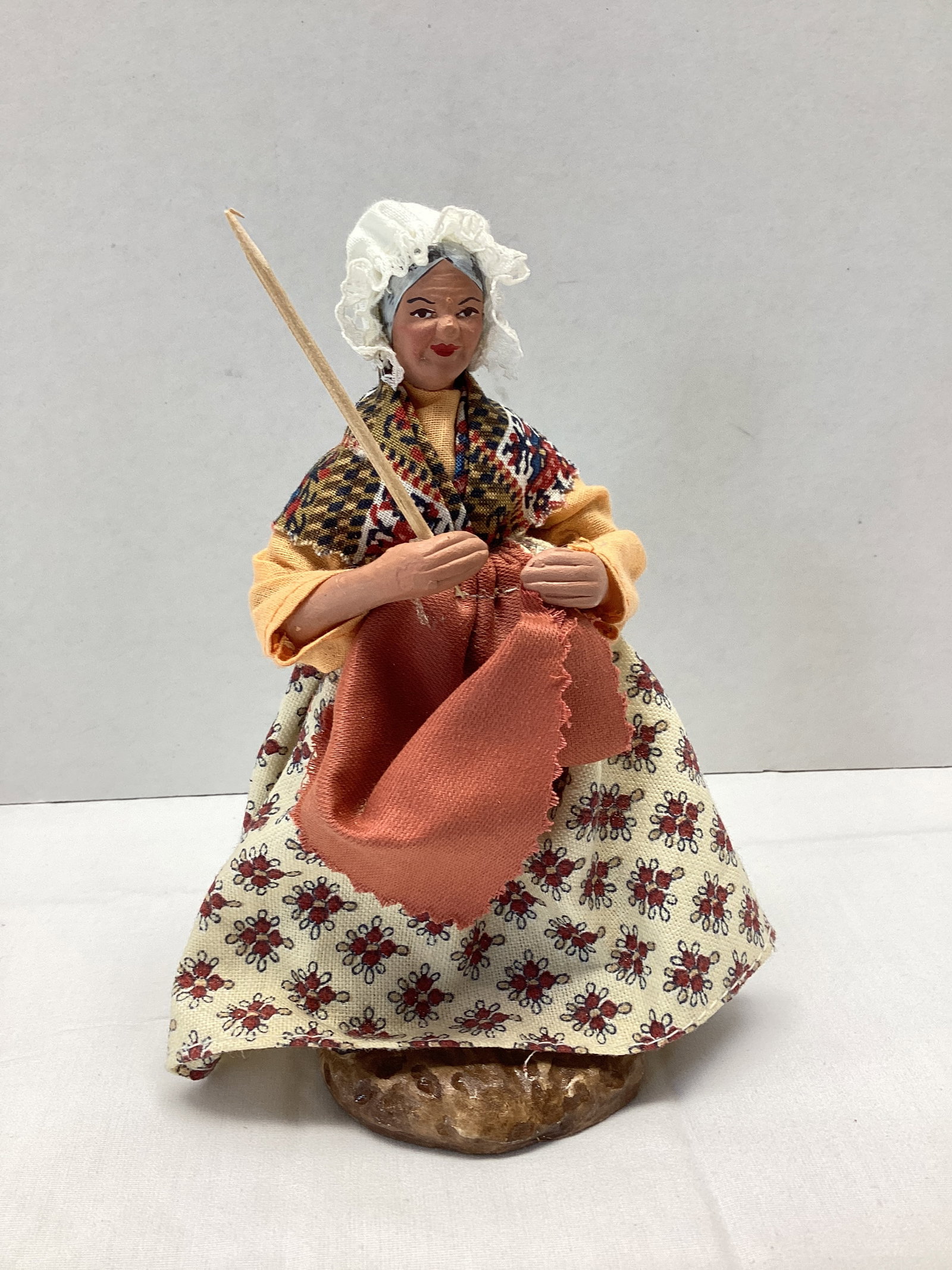 Vintage French Santon de Provence Terracotta Figurine: 6" h