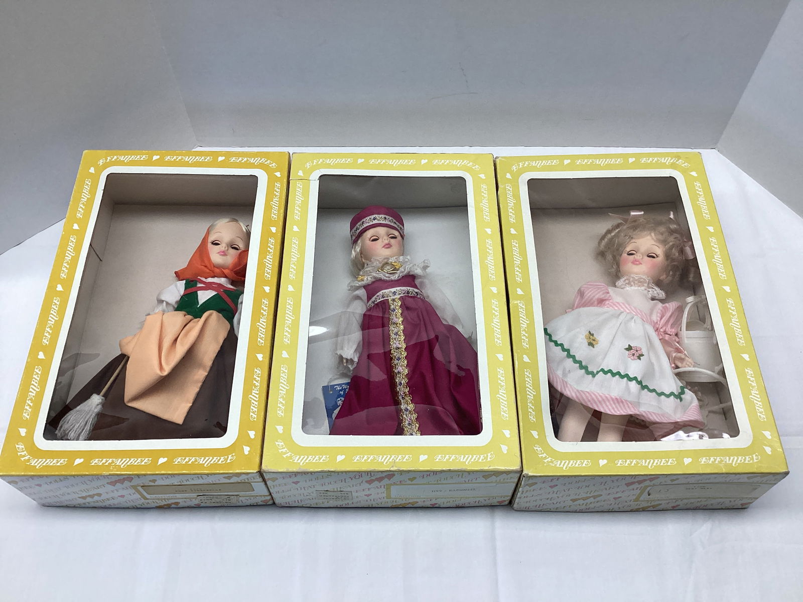 Effanbee Poor Cinderella, Rapunzel, and Mary Mary Dolls: 12" h