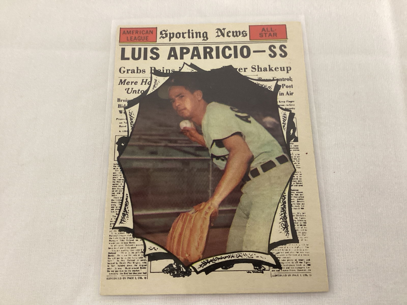 1961 Topps Baseball 574 Luis Aparicio Card: please preview and see all photos for condition 