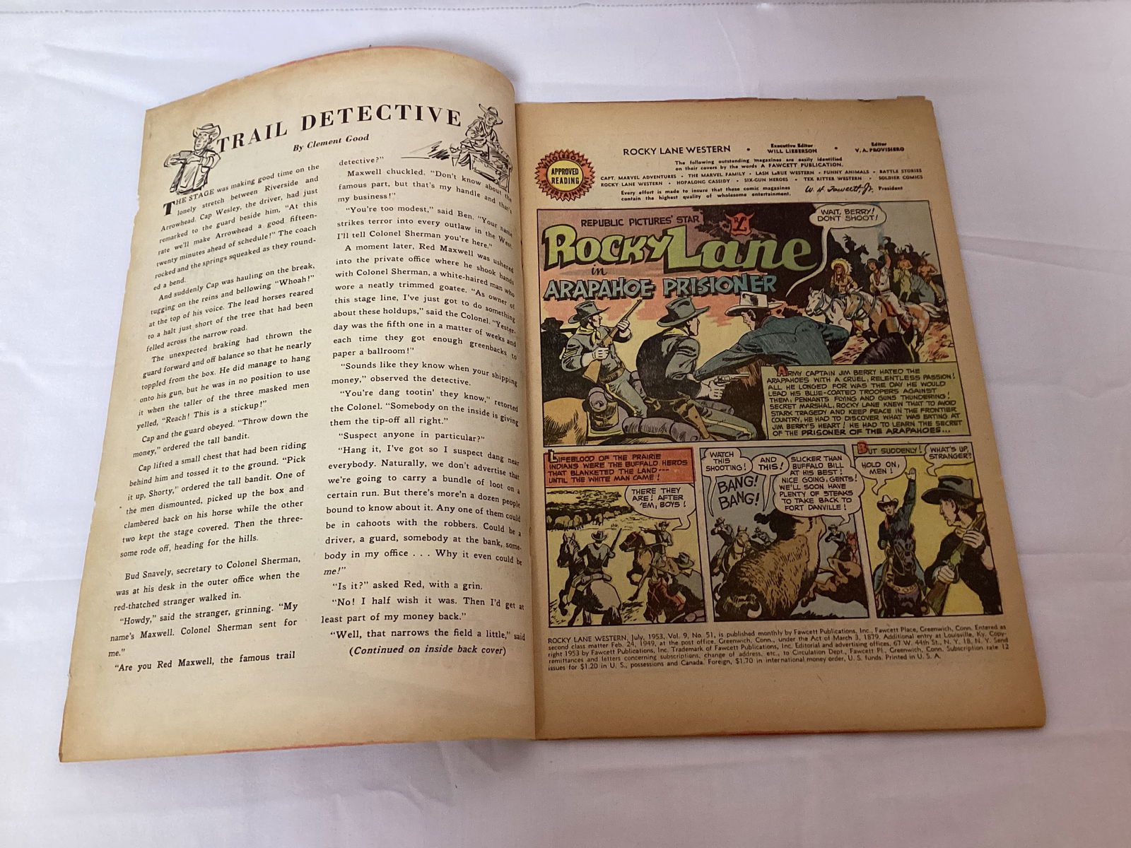 Rocky Lane Western 51 Fawcett Comic Book - 6