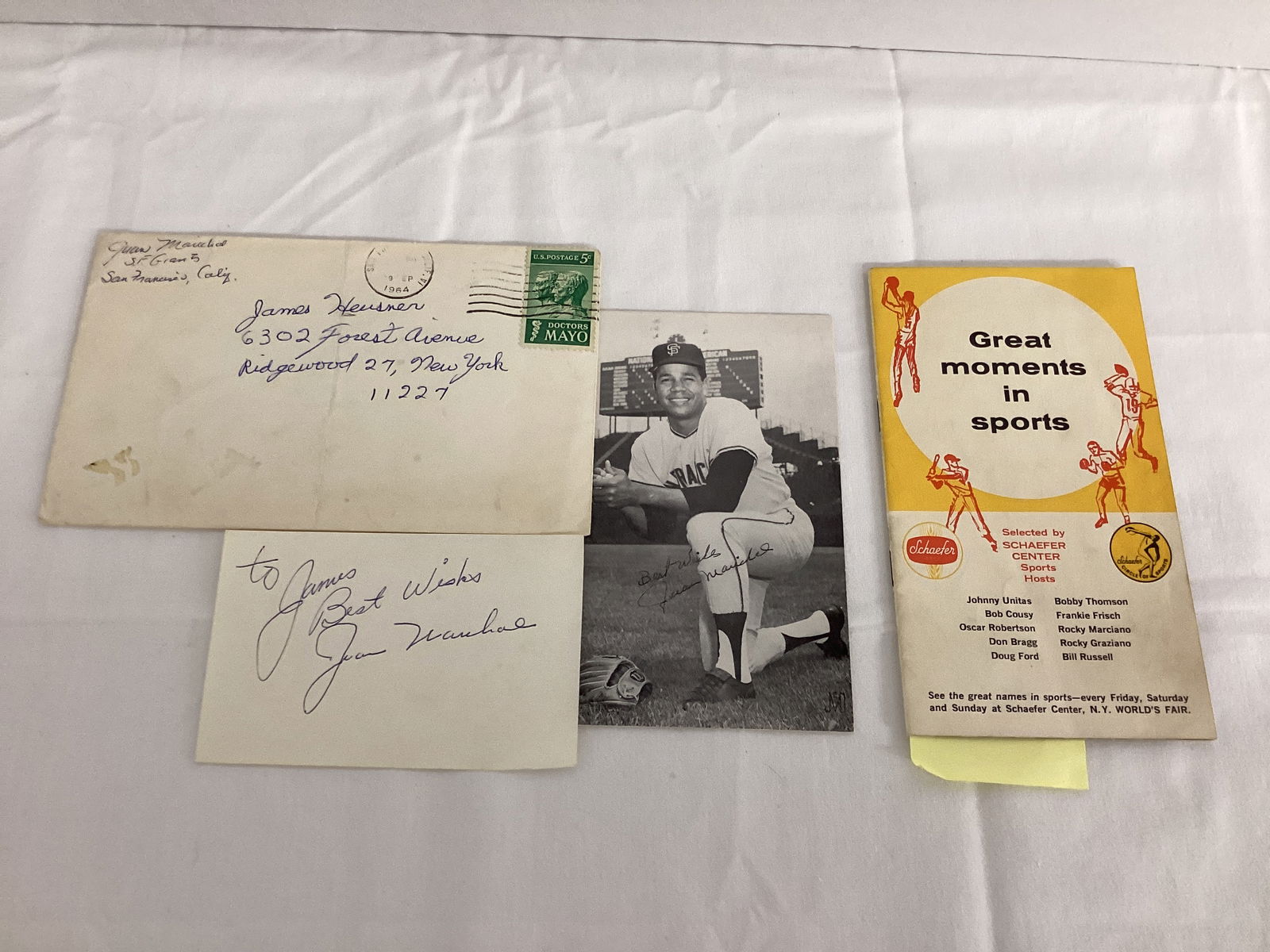 Oscar Robertson and Juan Marichal Signed Cut and Pamphlet (1 of 9)